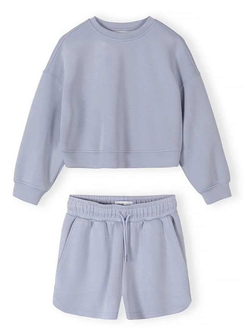 مينوتي Girls blue sweatshirt and shorts set ages